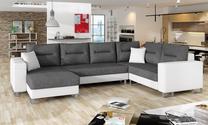 Kampinė sofa Dorado Sawana 05, Soft 17, balta sp./tamsiai pilka sp., kairinė, 210 x 312 cm x 95 cm