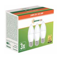 Lemputė Spectrum LED, B38, 3000 °K, E14, 6 W, 480 lm, 3 vnt.