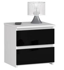 Komoda Akord Furniture Factory CL2 K40 2SZ, balta sp./juoda sp., 40 cm x 40 cm x 35 cm