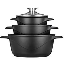 Podu komplekts Smile Cookware MGK-18, Ø24 cm, 5.5 l, melna krās.