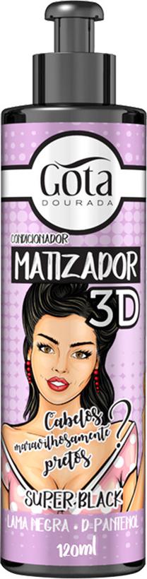 Plaukų kondicionierius Gota Dourada Matizador 3D Super Black, 120 ml