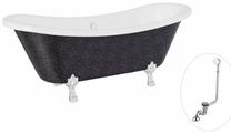 Vonia, laisvai pastatoma Besco Amelia Glam, 190 cm x 77 cm x 69 cm, ovalas, chromo sp./grafito sp.