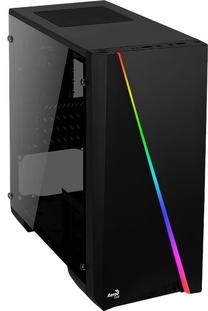 Kompiuterio korpusas AeroCool PC Case Cylon Mini RGB Tempered Glass, juoda sp.