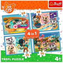 Dėlionė Trefl 44 Cats 34612, 20 cm x 28.5 cm, 207 vnt., įvairių spalvų