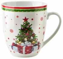 Kalėdinis puodelis Mondex Santa Lila, balta sp./įvairių spalvų, 0.35 l