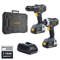 Įrankių komplektas Grunder CD-B1218+CW-B1118E, 18V, 2x2.0 Ah