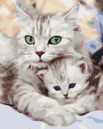 Tapymas pagal skaičius Paint it! Cat mom, įvairių spalvų