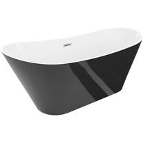 Vonia, laisvai pastatoma Mexen Dora, 170 cm x 75 cm x 72 cm, ovalas, balta sp./juoda sp.