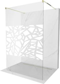 Dušas siena Mexen Kioto Walk-in, 110 cm x 200 cm, zelta krās./balta krās./rūdītais