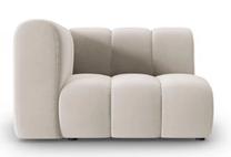 Modulinė sofa Micadoni Home Lupine Velvet, smėlio sp., kairinė, 114 x 87 cm x 70 cm