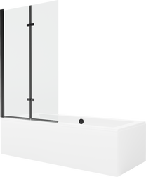 Vonia, su sienele su sienele, laisvai pastatoma Mexen Cube, 170 cm x 80 cm x 39 cm, stačiakampis, balta sp./juoda sp.