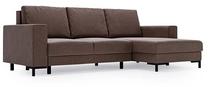 Kampinė sofa - lova Polak Meble Harvey Crown 04, ruda sp., dešininė, 156 x 244 cm x 86 cm