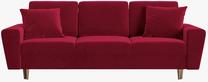 Sofa-lova Micadoni Moghan MIC_3SF_2_F2_MOGHAN2, raudona sp., 235 x 100 cm x 88 cm