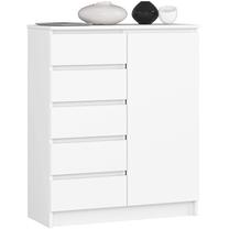 Komoda Akord Furniture Factory K80, balta sp., 97 cm x 80.4 cm x 35 cm