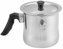 Puodelis pienui King Hoff KH 3110, 1000 ml, sidabro sp./juoda sp., nerūdijantysis plienas
