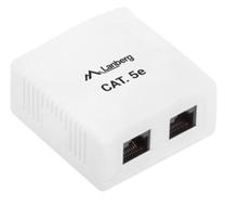 Соединение Lanberg UTP Data Box 2x RJ45, белый цв.