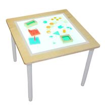 Daugiafunkcinis žaidimų stalas, su įmontuotu led apšvietimu LED Light-Table colored, 55 cm x 55 cm