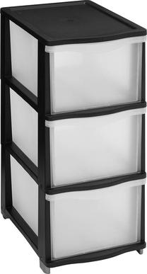 Komoda 5five Plas, balta sp./juoda sp., 63.1 cm x 26.8 cm x 37 cm