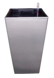 Gėlių vazonas GQ5 GRANITE D39 H76, plastikinis, 39 cm x 39 cm, Ø 39 cm, pilka sp.