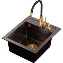 Кухонная мойка Quadron Johnny 100, гранит, 43 см x 50 см x 20.3 см, коричневый цв./черный цв.