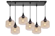 Lampa griesti Candellux Lighting Estas 36-57181, E27, 6 x 40 W, dzintara krās. / melna krās.