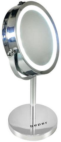 Kosmetinis veidrodis Beper, su apšvietimu, pastatomas, 150 cm x 150 cm, chromo