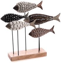 Dekoracija, „Žuvys“ Amadeus, 42 cm, ruda sp./balta sp./juoda sp.