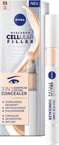 Korektors Nivea Hyaluron Cellular Filler 3in1, bēša krās., 01 light, 4 ml