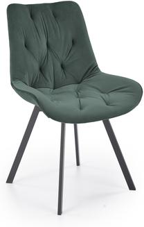 Valgomojo kėdė K519, juoda sp./tamsiai žalia sp., 63 cm x 54 cm x 86 cm