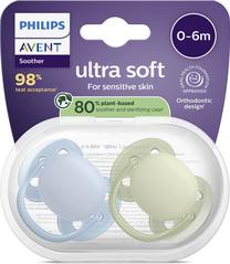 Knupīšu komplekts Philips Avent Ultra Soft, 0 mēn., zila krās./zaļa krās.