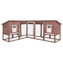 Grauzēju būris VLX Rabbit Hutch, 192 cm x 250 cm x 105 cm, brūna krās./balta krās.
