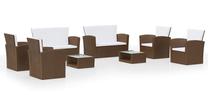 Āra mēbeļu komplekts VLX Garden Lounge Set, krēmkrāsas krās./brūns krās., 8 sēdvietas