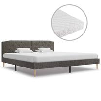 Lova dvigulė VLX Fabric 277343, 180 x 200 cm, tamsiai pilka sp., su čiužiniu, su grotelėmis