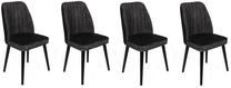 Kėdžių rinkinys Kalune Design Alfa 437 V4 974NMB1558, matinė, antracito sp./juoda sp., 49 cm x 50 cm x 90 cm, 4 vnt.