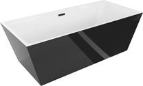 Vonia, laisvai pastatoma Mexen Lita, 75 cm x 170 cm x 58 cm, ovalas, balta sp./juoda sp.