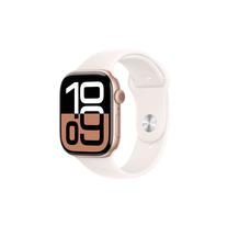 Viedais pulkstenis Apple Watch Series 10 GPS + Cellular Rose Gold Aluminium Case Light Blush Sport Band S/M, zeltrozā krās.
