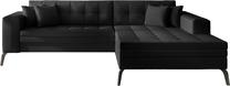 Kampinė sofa Solange Soft 11, juoda sp., dešininė, 196 x 292 cm x 80 cm