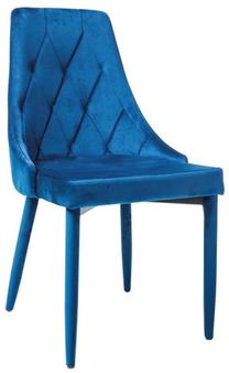 Valgomojo kėdė Modern Trix Velvet, mėlyna sp., 47 cm x 49 cm x 89 cm