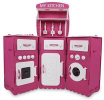 Игровая кухня Kalune Design 188, белый цв./розовый цв.