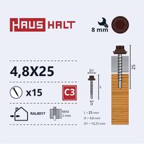 Pašvītņojošā skrūve Haushalt, 4.8 mm x 25 mm, 15 gab.