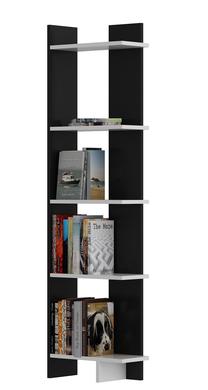 Pastatoma lentyna Kalune Design Als 875ZNA3604, balta sp./juoda sp., 170 cm x 45 cm x 22 cm