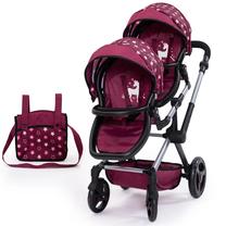 Коляска с аксессуарами Bayer Twin Xeo, черный цв./розовый цв.