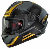 Motocikla ķivere Axxis Draken SONAR C3, L (59-60 cm), melna krās./dzeltena krās./pelēka krās.