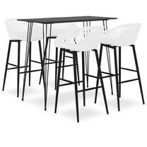 Baro stalas VLX 3057376, balta sp./juoda sp., 120 cm x 60 cm x 105 cm