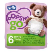 Sauskelnės-kelnaitės Grite OOPSIES go, 6 dydis, 15 kg, 18 vnt.