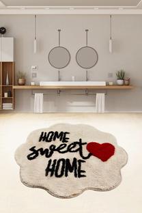 Коврик для ванной Foutastic Home Sweet Home 359CHL4313, белый цв./черный цв./красный цв., 90 см x 90 см, Ø 90 см