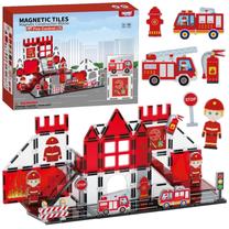 Magnetinis konstruktorius Woopie 3D Fire Department, 48 vnt., raudona sp.