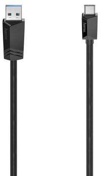 Kabelis Hama USB - USB-C USB 3.2 Gen 2, USB-C, 1 m, melna krās.