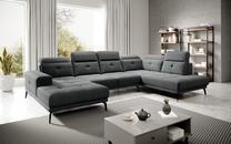 Kampinė sofa Bretan Vero 5, tamsiai pilka sp., dešininė, 205 x 350 cm x 107 cm