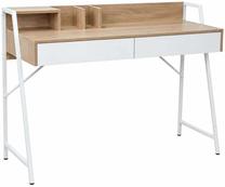 Письменный стол с ящиками Akord Furniture Factory Orix, 124 см x 48 см, 91.5 см, белый цв./дуб сонома цв.